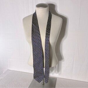 Vintage Ermenegildo Zegna Blue Tan Square Print 100% Silk Tie